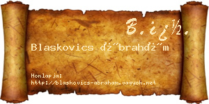 Blaskovics Ábrahám névjegykártya